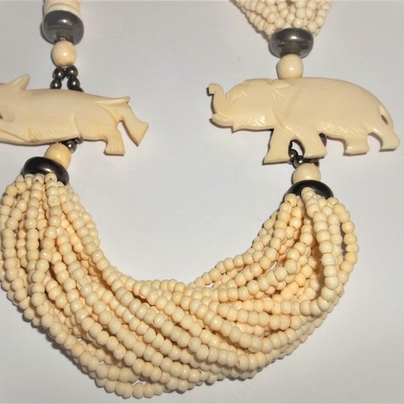 VINTAGE, Elephant Necklace, Vintage Elephant Necklace, Necklace, Elephant 7753 - Picture 4 of 12